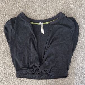 Charcoal Twist-Front Free People Top